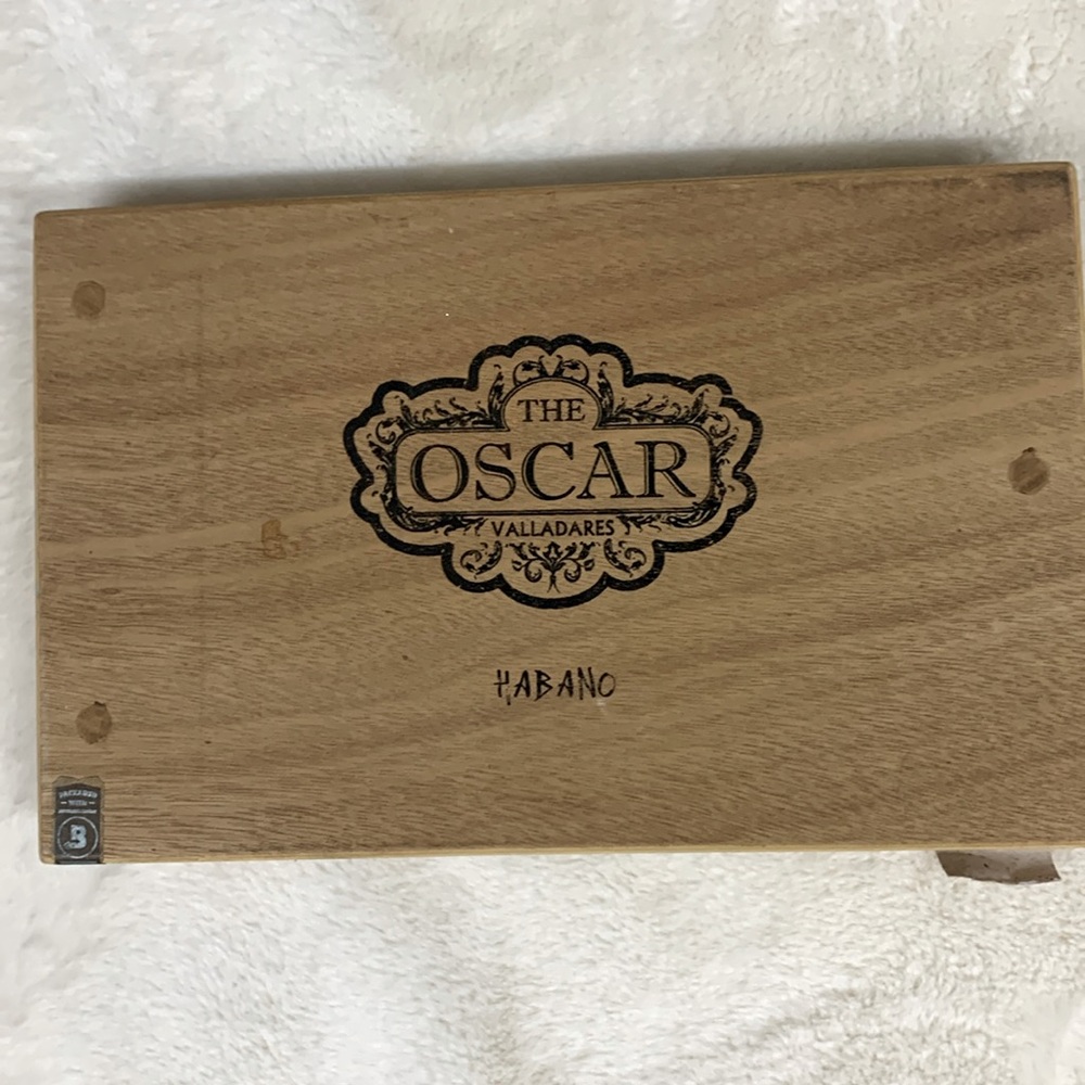 Oscar Valladares Empty Wooden Cigar Box 13.5x7.5x1.5